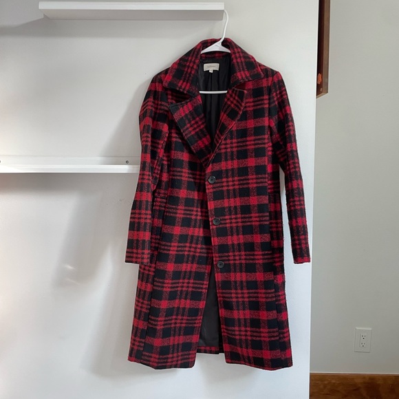 Red Plaid Coat - Picture 2 of 8